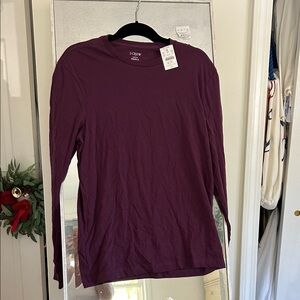 J. Crew Deep Purple Long Sleeve Top